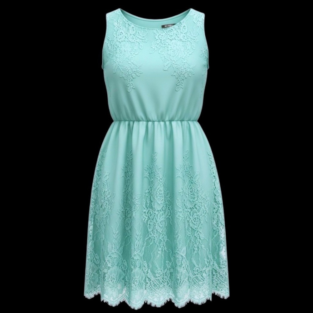 Eyeshadow Mint‎ Green Lace Sleeveless Dress J1978CATFZ Small